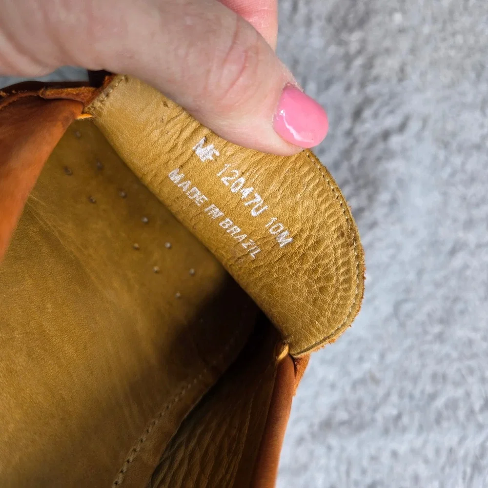 Mercanti Fiorentini Relax Penny Loafer Orange Leather Driving Mocs Mens 10M Fair